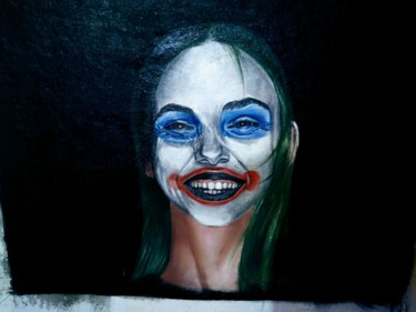 Pittura intitolato "Clown" da Faycal Er-Ryhani, Opera d'arte originale, Stampino