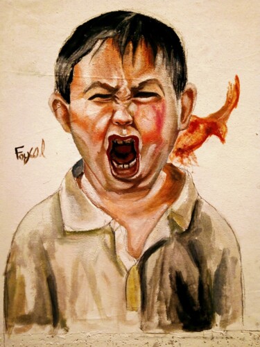 Ζωγραφική με τίτλο "I will not be silent" από Faycal Er-Ryhani, Αυθεντικά έργα τέχνης, Χρωστικές ουσίες