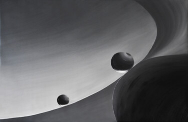 Картина под названием "The Round Objects #…" - Faye Zxz, Подлинное произведение искусства, Масло