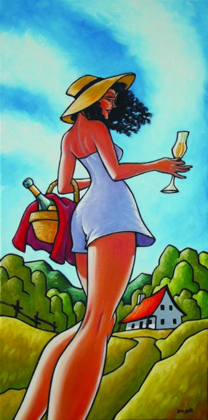 Painting titled "champagne-copier.jpg" by François Brisson, Original Artwork, Oil