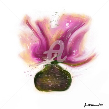 Digital Arts titled "Vase Abstrait" by Fcentrone, Original Artwork, Digital Painting