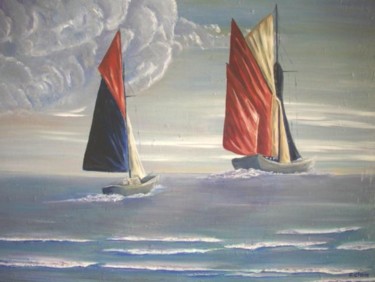 Peinture intitulée "Voyage... voyage" par F. Claire, Œuvre d'art originale, Huile