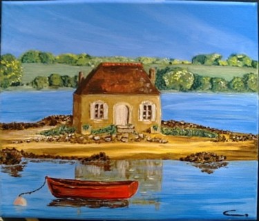 Peinture intitulée "La petite maison de…" par F. Claire, Œuvre d'art originale, Huile