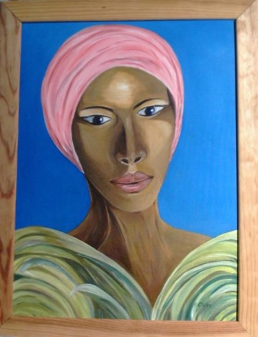 Peinture intitulée "Capverdienne" par F. Claire, Œuvre d'art originale, Huile