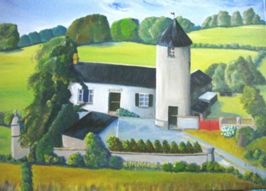 Peinture intitulée "Le moulin de Dom" par F. Claire, Œuvre d'art originale, Huile