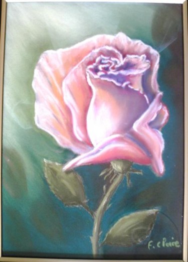 Peinture intitulée "Bouton de rose" par F. Claire, Œuvre d'art originale, Huile
