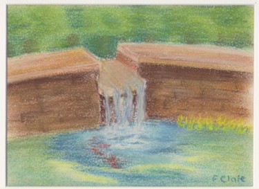 Painting titled "Le lavoir" by F. Claire, Original Artwork, Oil