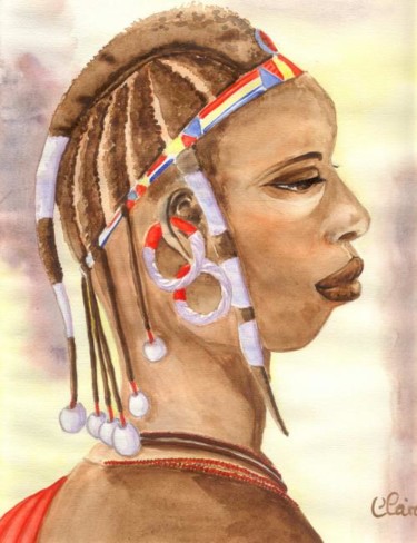 Peinture intitulée "Reine de Saba" par F. Claire, Œuvre d'art originale, Huile