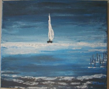 Painting titled "Dans la nuit" by F. Claire, Original Artwork, Oil