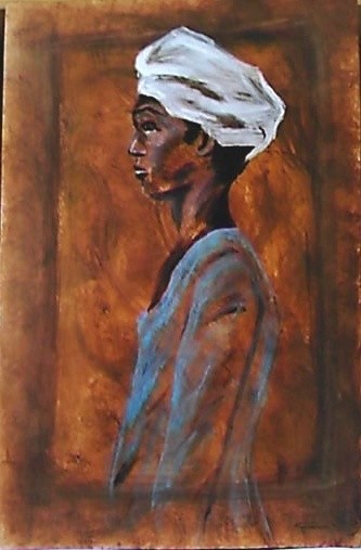 Peinture intitulée "Jeune Hindou" par F. Claire, Œuvre d'art originale, Huile