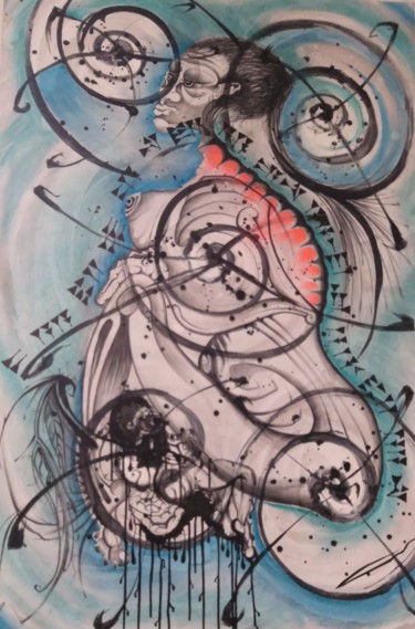 Pintura titulada "Figura Cósmica" por Redvanart, Obra de arte original, Tinta