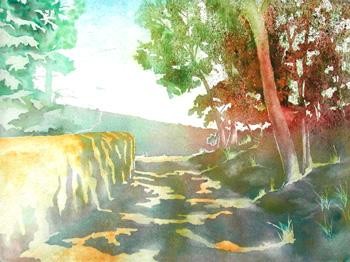 Peinture intitulée "Chemin du Pilat (RO…" par Francis Cordina, Œuvre d'art originale