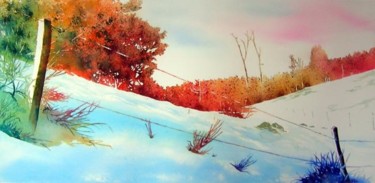 Painting titled "Neige 1" by Francis Cordina, Original Artwork