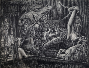 Dibujo titulada "Metzenggerstein" por François Crinel, Obra de arte original, Tinta