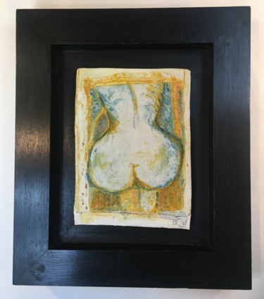 Рисунок под названием "Nu jaune" - François Crinel, Подлинное произведение искусства, Пигменты