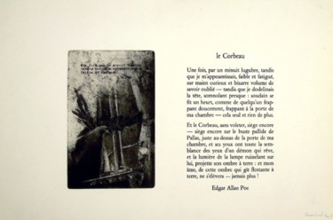 Druckgrafik mit dem Titel "Alan Edgard Poe" von François Crinel, Original-Kunstwerk, Radierung