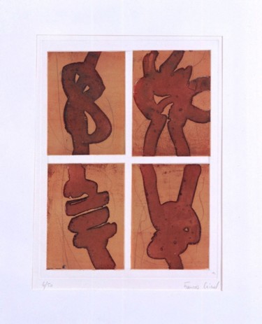Gravures & estampes intitulée "Noeud 4" par François Crinel, Œuvre d'art originale, Eau-forte