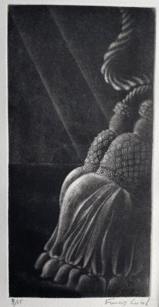 Gravures & estampes intitulée "Intérieur au pompon" par François Crinel, Œuvre d'art originale, Gravure
