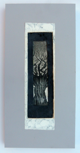 Druckgrafik mit dem Titel "arbre 2 plâtre" von François Crinel, Original-Kunstwerk, Gravur