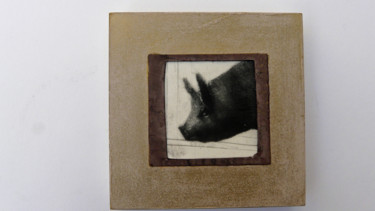 제목이 "Cochon noir"인 판화 François Crinel로, 원작, 조각
