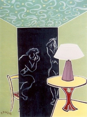 Peinture intitulée "La lampe" par Francis Denis, Œuvre d'art originale