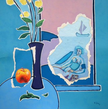 Painting titled "Baigneuse à la pomme" by Francis Denis, Original Artwork