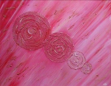 Pintura titulada "Les Roses" por Fèby, Obra de arte original, Acrílico Montado en Bastidor de camilla de madera