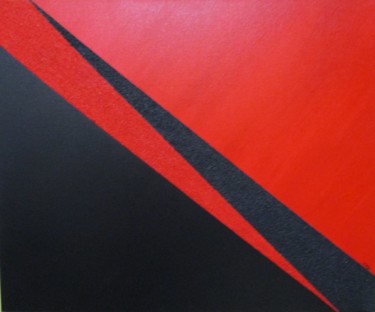 Painting titled "Rouge-Noir" by Fèby, Original Artwork, Acrylic Mounted on Wood Stretcher frame