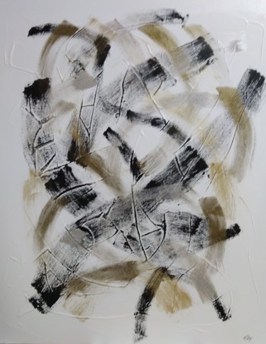 Malarstwo zatytułowany „Serpentins” autorstwa Fèby, Oryginalna praca, Akryl Zamontowany na Drewniana rama noszy