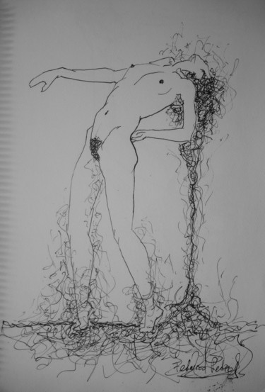 图画 标题为“Desnudo III” 由Federico Pedro, 原创艺术品, 墨