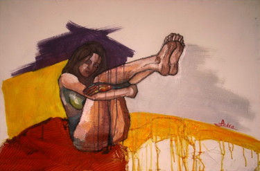 Pintura titulada "Catalina posando" por Federico Pedro, Obra de arte original, Acrílico