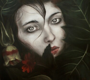 Painting titled "Nascosta / Hidden" by Federica Belloli, Original Artwork, Acrylic