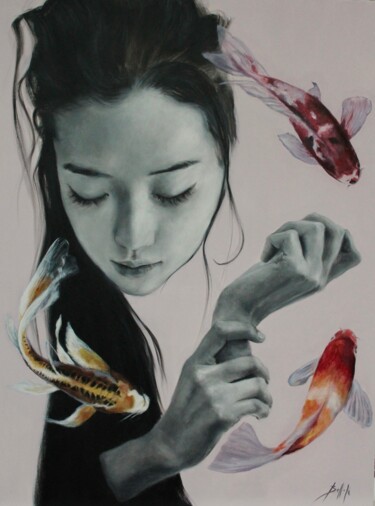 绘画 标题为“Lo stagno / The pond” 由Federica Belloli, 原创艺术品, 丙烯