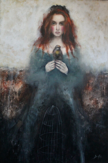 Картина под названием "La gabbia / The cage" - Federica Belloli, Подлинное произведение искусства, Акрил
