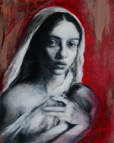 Pittura intitolato "Rosso sacro / Sacre…" da Federica Belloli, Opera d'arte originale, Acrilico