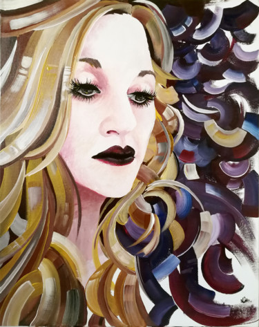 Painting titled "Purple Lips" by Federica Di Maria, Original Artwork, Acrylic
