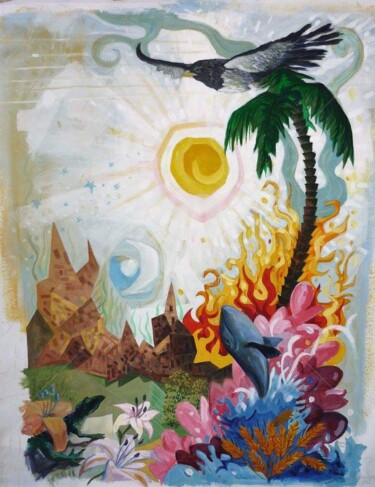 Malerei mit dem Titel "La creacion alaba" von Federico Bassi (fester), Original-Kunstwerk, Acryl