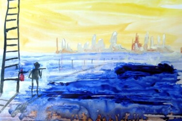 Pintura titulada "gran sol (detalle)" por Federico Bassi (fester), Obra de arte original, Oleo