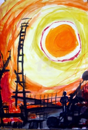 Peinture intitulée "Hijos del sol" par Federico Bassi (fester), Œuvre d'art originale, Huile