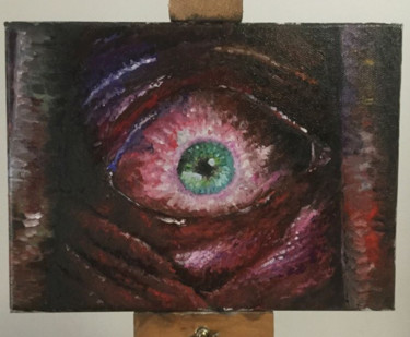 Pittura intitolato "Occhio" da Federico Marcello, Opera d'arte originale, Olio Montato su Pannello di legno