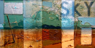Painting titled "Spiaggia" by Federico Pisciotta, Original Artwork, Oil Mounted on Wood Stretcher frame