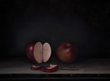 Painting titled "Apples" by Federico Rizzo, Original Artwork, Oil