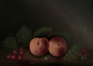 Painting titled "Peaches" by Federico Rizzo, Original Artwork, Oil