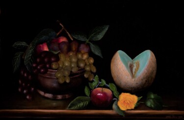 Schilderij getiteld "Banquet" door Federico Rizzo, Origineel Kunstwerk, Olie