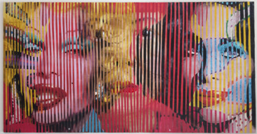 Collages titled "AMANDA-YAYOI TRASGR…" by Federico Toth, Original Artwork, Collages Mounted on Wood Panel