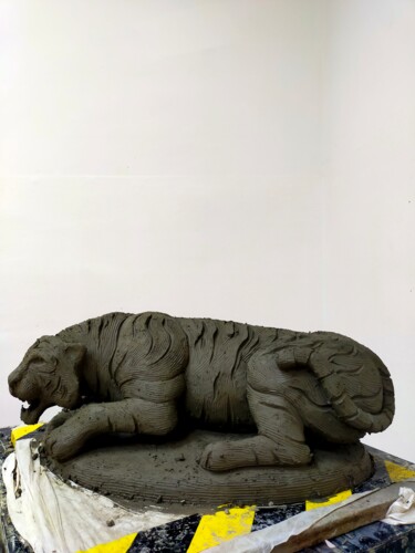 Sculpture intitulée "Indomabile" par Federico Womb, Œuvre d'art originale, Terre cuite