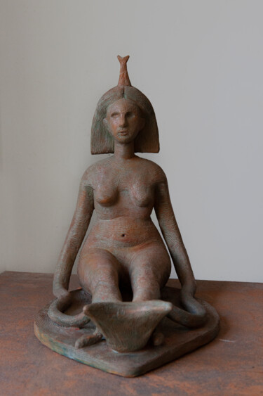 Sculpture titled "Mami Wata" by Federico Womb, Original Artwork, Terra cotta