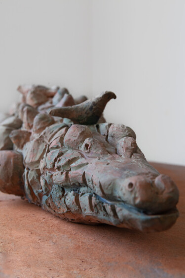 Sculpture intitulée "Il custode del Nilo" par Federico Womb, Œuvre d'art originale, Terre cuite