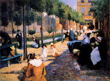 Painting titled "Place d'Anvers, Par…" by Federico Zandomeneghi, Original Artwork, Oil
