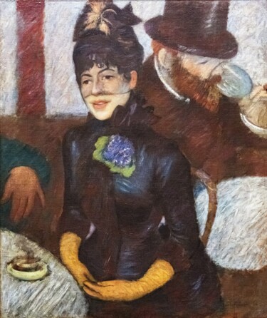 Pintura titulada "Au café" por Federico Zandomeneghi, Obra de arte original, Oleo